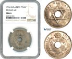 AH527, British West Africa, Edward VIII, 1 Penny 1936, London Mint, NGC MS65