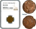 AH663, Iraq, Ghazi I, 1 Fils AH1357//1938, NGC MS63BN