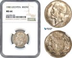 AH685, Liechtenstein, Johann, 1 Krone 1900, Silver, NGC MS64