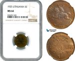 AH686, Lithuania, 5 Centai 1925, NGC MS64