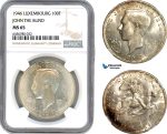 AH691, Luxembourg, Jean, 100 Francs 1946, John The Blind, Silver, NGC MS65