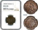AH692, Mexico, 1 Centavo 1890 MO, Mexico City Mint, NGC MS63BN