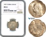 AH787, Serbia, Alexander I, 1 Dinar 1897, Vienna Mint, Silver, NGC MS61