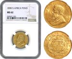 AH794, South Africa (ZAR) 1 Pond 1898, Pretoria Mint, Gold, NGC MS62