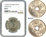 AH840, British West Africa, Edward VIII, 1 Penny 1936 KN, Kings Norton Mint, NGC MS65