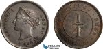 AH950, Cyprus, Victoria, 1/4 Piastre 1884, London Mint, Copper, XF-AU