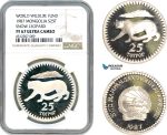AH973, Mongolia, 25 Togrog 1987, WWF Snow Leopard, Silver, NGC PF67 Ultra Cameo