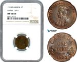AI045, Canada, George V, 1 Cent 1920, Ottawa Mint, Small Cent, NGC MS62BN