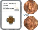 AI078, Iraq, Ghazi I, 1 Fils AH1357 // 1938, NGC MS64RB