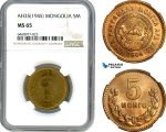 AI138, Mongolia, 5 Mongo AH35 (1945) NGC MS65