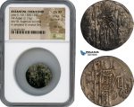 Ai154, Byzantine Empire, John II. of Trebizond (AD 1280-1297) AR Asper (2.17g) Silver, St. Eugenius, NGC Ch XF