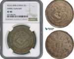 AI187, China, Chihli, Dollar Yr. 24, (1898) Tientsin Mint, Silver, L&M 449, NGC XF40, Rare!