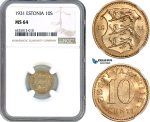 AI229, Estonia, 10 Senti 1931, NGC MS64