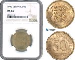 AI230, Estonia, 50 Senti 1936, NGC MS64