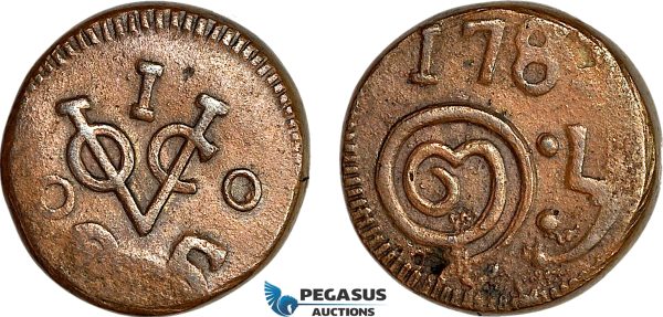 AI274, Ceylon, VOC, Netherlands East Indies, 2 Stuiver 178? Jaffna Mint, EF+