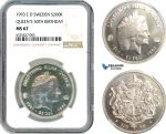 AI303, Sweden, Carl XVI Gustaf, 200 Kronor 1993 ED, Queen Silvia 50th Birthday, Silver, NGC MS67