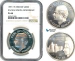 AI306, Sweden, Carl XVI Gustaf, 200 Kronor 1997 EB, Kalmar Union Anniversary, Silver, NGC PL68