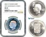 AI311, Sweden, Carl XVI Gustaf, 200 Kronor 2003 EH, 30th Anniversary of Reign, Silver, NGC MS69
