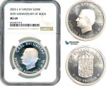 AI312, Sweden, Carl XVI Gustaf, 200 Kronor 2003 EH, 30th Anniversary of Reign, Silver, NGC MS69