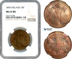AI349, Finland, Nicholas II. of Russia, 10 Penniä 1895, NGC MS63BN