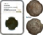 AI374, United States, 1 Cent "Draped Bust Cent" 1798, NGC VF Det.
