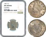 AI377, United States, 5 Cents 1897, Liberty Nickel,  Philadelphia Mint, NGC UNC Det.