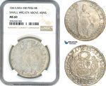 AI397, Peru, 8 Reales 1841 Lima MB, Lima Mint, Small Wreath Above Arms, Silver, NGC MS60