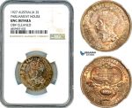 AI404, Australia, George V, 2 Shillings 1927, Parliament House, Silver, NGC UNC Det.
