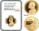 AI609, Sweden, Nobel Prize Centennial 2000 Kronor 2001, Eskilstuna Mint, Gold, NGC PF70 Ultra Cameo