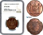 AI672, British North Borneo, 1 Cent 1886 H, Heaton Mint, NGC SP65BN