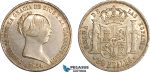 AI712, Spain, Isabella II, 20 Reales 1854, Seville Mint, Silver, Lustrous, XF-AU