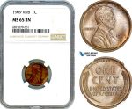 AI796, United States, Lincoln Cent 1909 VDB, Philadelphia Mint, NGC MS65BN