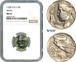 AI821, Italy, Vit. Emanuele III, 20 Centesimi 1920 R, Rome Mint, Nickel, NGC MS63