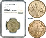 AI976, Lithuania, 5 Litai 1925, Silver, NGC AU58
