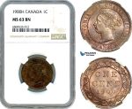 AJ009, Canada, Victoria, 1 Cent 1900 H, Heaton Mint, NGC MS63BN