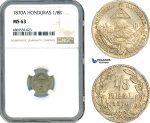 AJ016, Honduras, 1/8 Real 1870 A, Paris Mint, NGC MS63