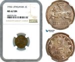 AJ021, Lithuania, 2 Centai 1936, NGC MS62BN