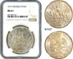 AJ073, Mexico, "Caballito" Peso 1913, Silver, NGC MS61