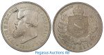 B02, Brazil, Pedro II, 2000 Reis 1889, Silver Crown, Nice!