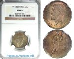 B46, Romania, Carol I, 1 Leu 1914, NGC MS65, Frosty!