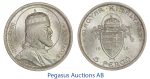 C14, Hungary, 5 Pengö 1938-BP (St. Stephen) Silver, Br. UNC