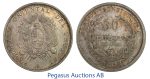 C22, Uruguay, 50 Centesimos 1894, Silver, Attractive coin with a nice toning!