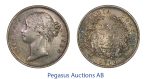 C32, India, British, Victoria, Rupee 1840, Calcutta, Silver, Toned High Grade!