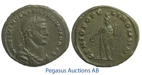 C54, Roman Empire, Maximinus II (305/310-313 AD) Æ Follis (10.28g) London, Struck 305-07, Genius