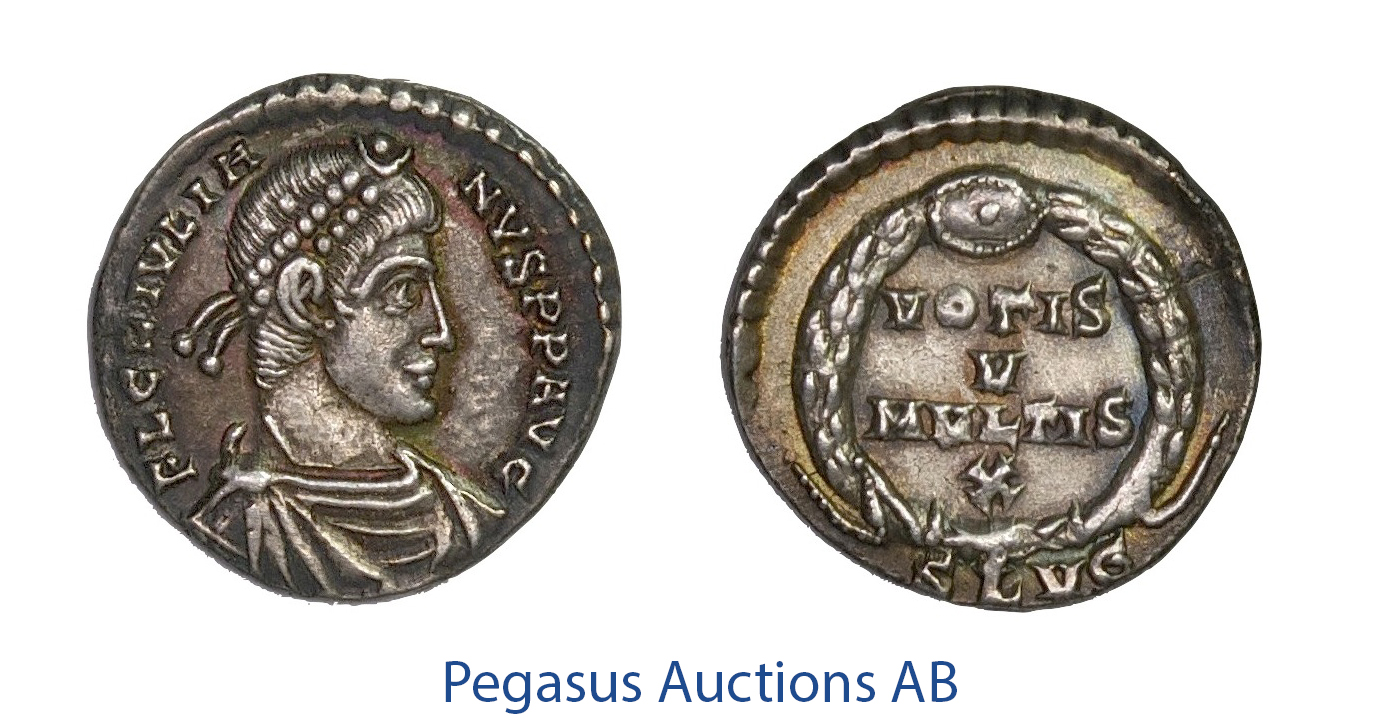 C56, Roman Empire, Julian II (360-363 AD) AR Siliqua (2.13g) Lugdunum, VOTIS