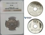 D05, German East Africa (DOA) 10 Heller 1909-J (Hamburg) NGC PF66 (Pop 1/2)