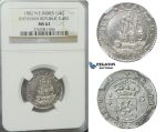 D25, N.E. Indies, Batavian Republic, 1/4 Gulden 1802, Silver, NGC MS62