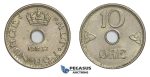 D47, Norway, Haakon VII, 10 Øre 1937, Top Grade!