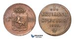 D51, Norway, Carl XIII, 1 Skilling 1816, Copper, NM 2