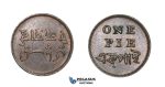 D90, British India, Bengal Presidency, Pie, Copper, TOP Grade!